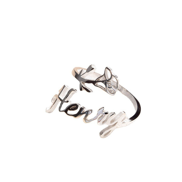 Customized Name Ring With Birth Flower